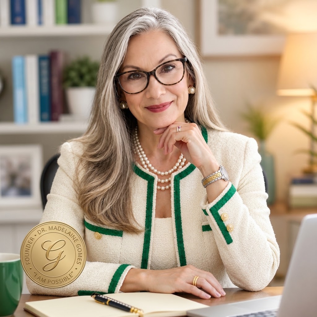 Dr. Madelaine Gomes at her desk